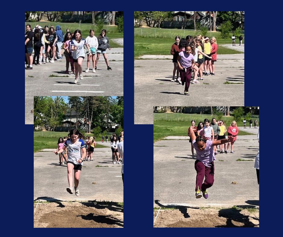 Collage 3 of APS student track day - long and triple jump