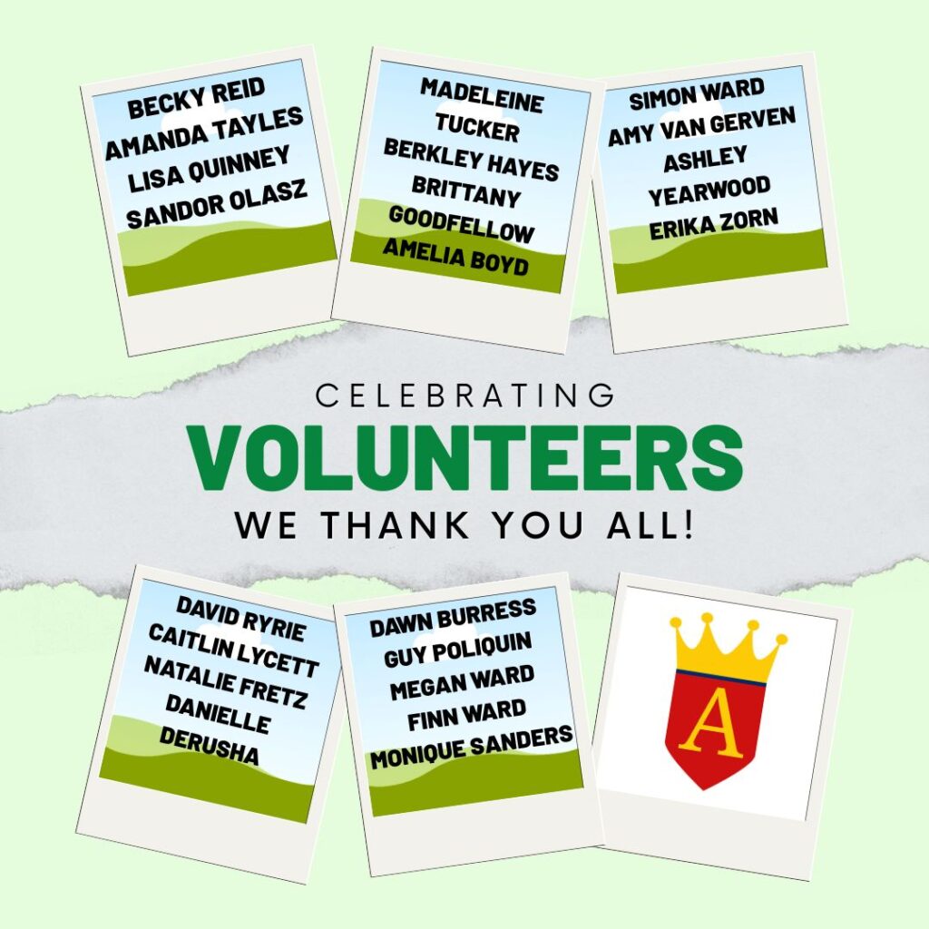 Celebrating Volunteers and lists of our people!