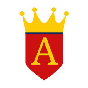 Alexandra Public School Logo - Red shield with a Yellow A inside with a crown on top!