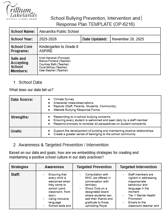 APS response plan Template